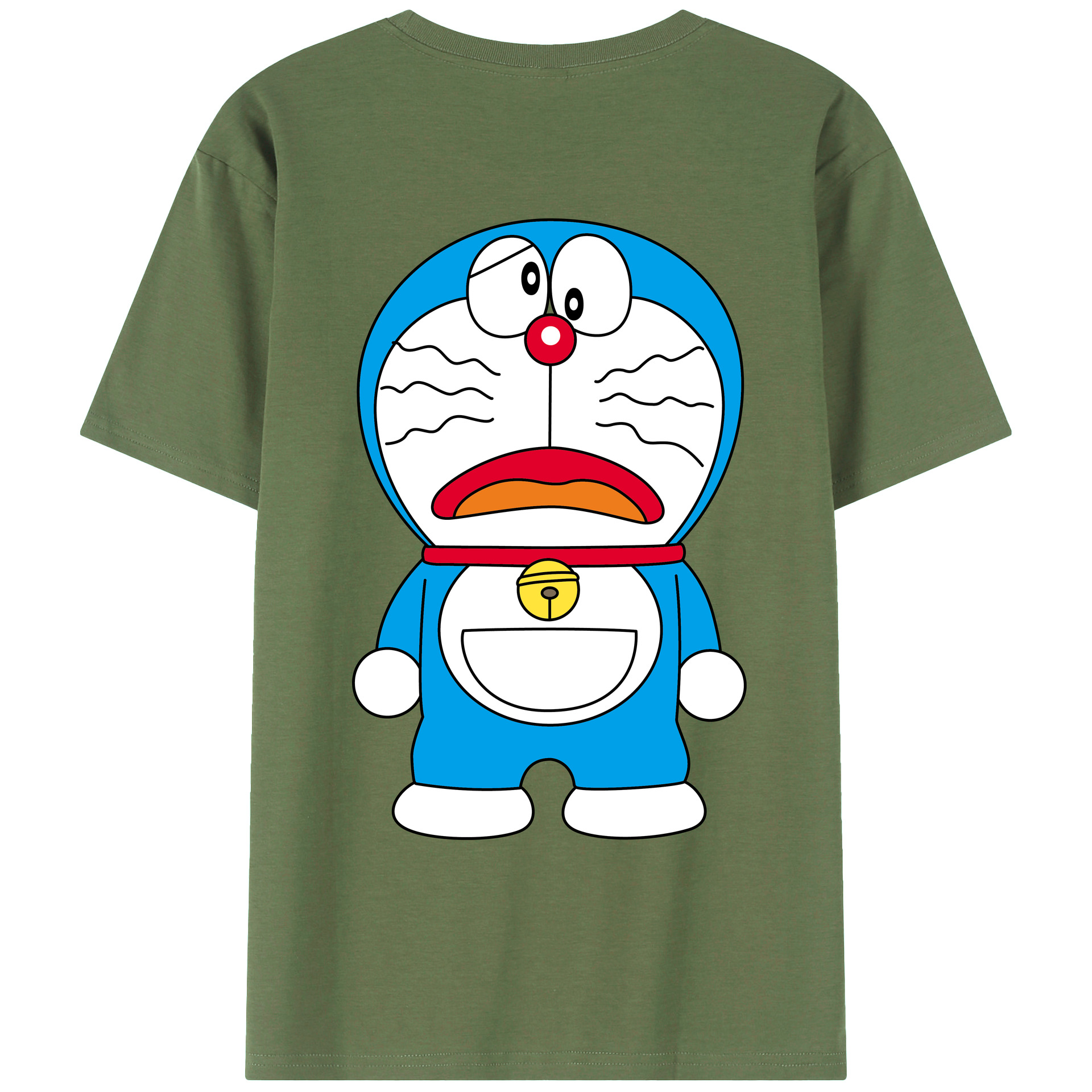（画像用） ドラえもん Doraemon 綿100％ メンズ半袖Tシャツ（バックプリント） 通気性